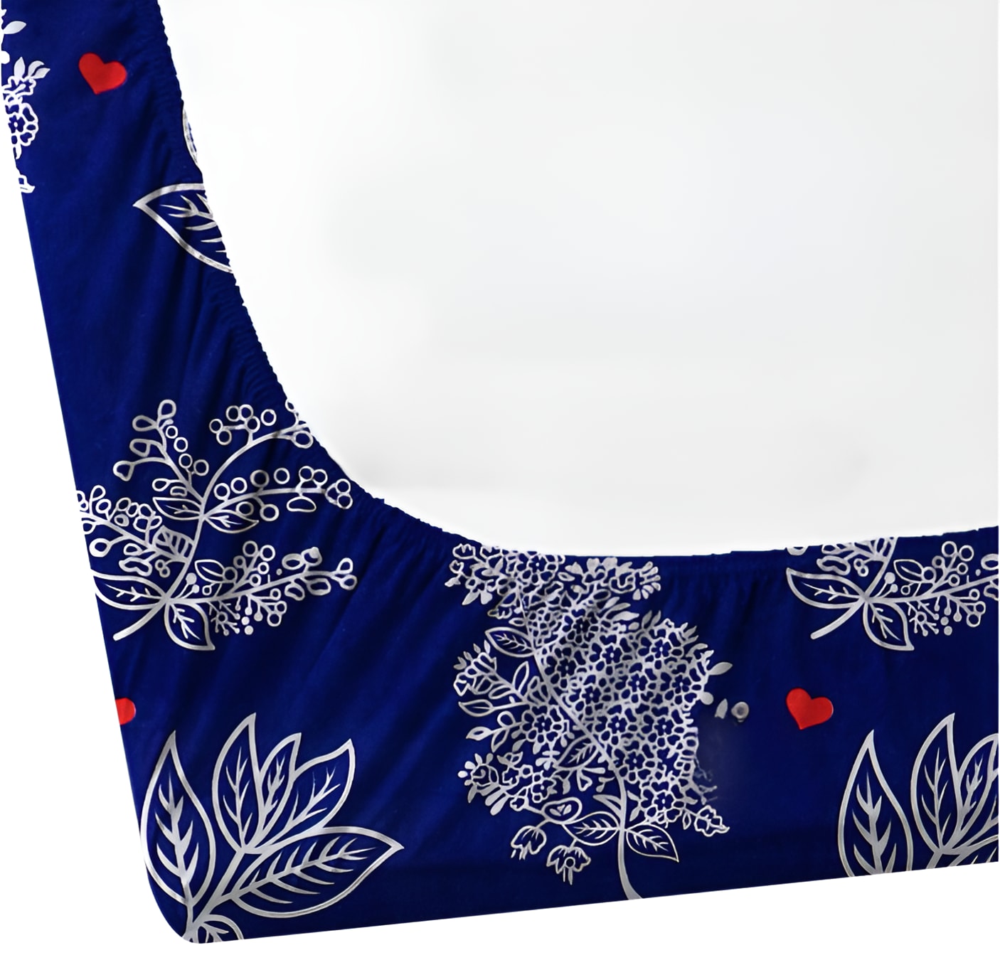 Heart design Premium  Fitted Elastic Bedsheet With Two Pillow Covers  (72X78X Upto 10 Inches) & 360 Degree Elasticated