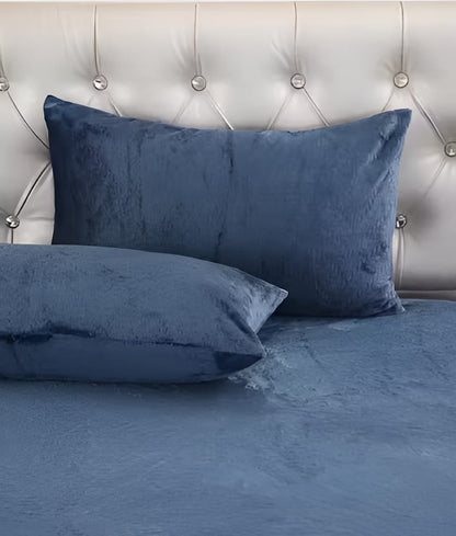 PREMIUM 500 TC HEAVY VELVET WARM  FITTED BEDSHEET WITH ELASTIC ALL AROUND having Embossing Floral design