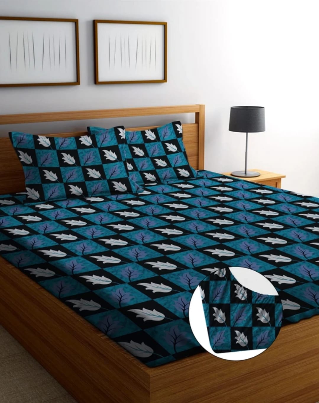 ATTRACTIVE Premium King Size Fitted Elastic Bedsheet With Two Pillow Covers (72X78X Upto 10 Inches) & 360 Degree Elasticated